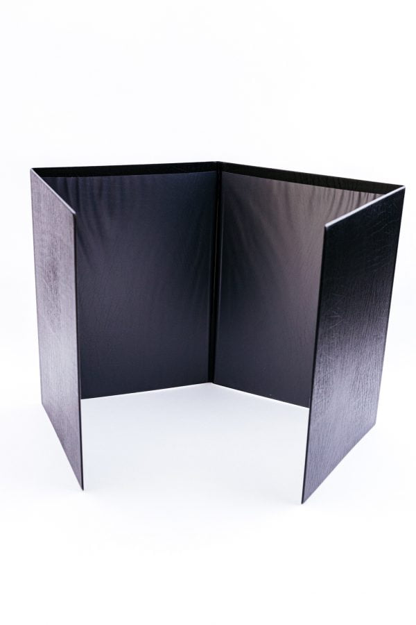 4 Panel Black PVC Document Holder